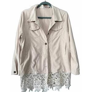 NEW ORIGAMI women's faux suede top button up in cream